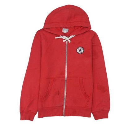 Converse Herren Hoodie rot Full Zip Gr. M Logo Fleece Sweatshirt