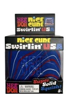 NeeDoh Nice Cube Swirlin' USA Squish Toy, Red White Blue
