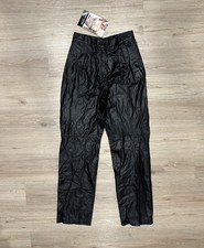 Vintage 80s 90s Comint Leather Straight Leg Moto Biker Pants Deadstock 26x32