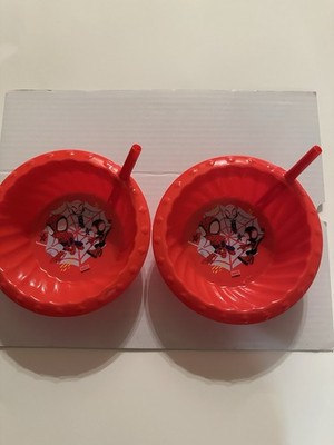 Marvel Spidey amazing friends sippy bowl 2pc cereals straw Zak design 6x6 in red