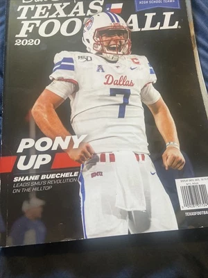 2020 Dave Campbell's Texas Football Magazine Shane Buechele SMU Longhorns Tech - Image 1 of 4