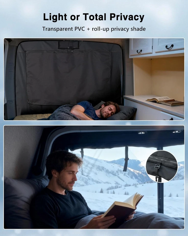 Insulated Rear Door Van Chill Curtain Fit for Ford Transit 2015-2025 Medium Roof - Image 4 of 4