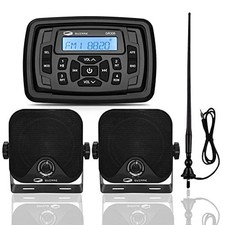 Boats Marine Radio Bluetooth and Speakers Audio System Package - Waterproof M...