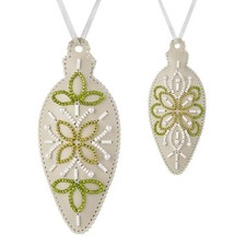 DIY Faux Leather Bead Embroidery Kit Icicle Christmas Ornament Double-Sided