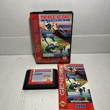 Triple Score: 3 in 1 (Sega Genesis) Complete CIB Super Hang On Columns Soccer