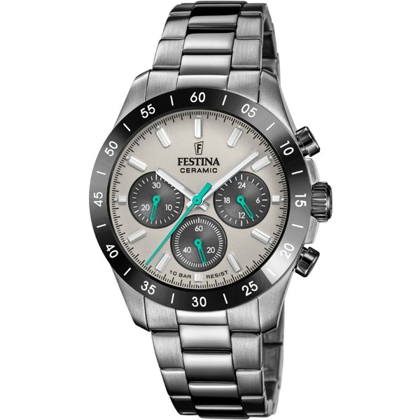 Festina Taucher Chronograph F20703-1 Grau Edelstahlband Schwarz 39 Mm-image
