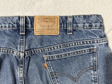VTG Levi's 550 Relaxed Fit Husky Denim Jeans Made in USA Orange Tab 34x29