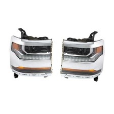 Headlight Assembly Housing Replacement for Driver Passenger Side Chrome