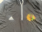 Chicago Blackhawks Adidas 1/4 Zip Hoodie Black Lightweight Jacket Size XL — photo 2