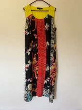 New CITRON Santa Monica Patchwork Long Sleeveless Printed Maxi Dress Size: 1X