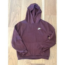 Nike Kids Burgundy Pullover Hoodie Logo Size L