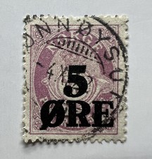 1922 NORWAY 5 ORE STAMP #99/102X WITH BRONNOYSUND SOTN SON CANCEL