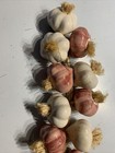 Hanging Ceramic Garlic Braid on Jute Rope Rustic Kitchen Decor Purple White Tan — photo 2