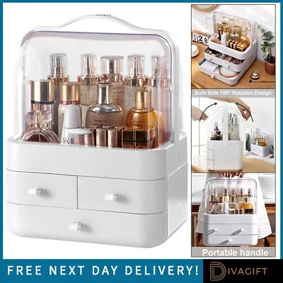 DIVA HOME WEISSE MAKE-UP KOSMETIK ORGANISATOR SCHMINKTISCH HALTER HÜLLE AUFBEWAHRUNG WATELTISCH BOX