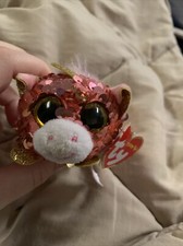 TY Teeny Tys SUNSET the Unicorn 4" FLIPPABLES Sequins Cute Glitter Eyes