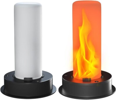 2 Pack Solar Light Tops with Flickering Flame,Waterproof Outdoor Solar Light ..
