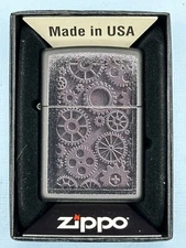 Steampunk Rugged Gears 48999 Design Black Matte Zippo Lighter NEW