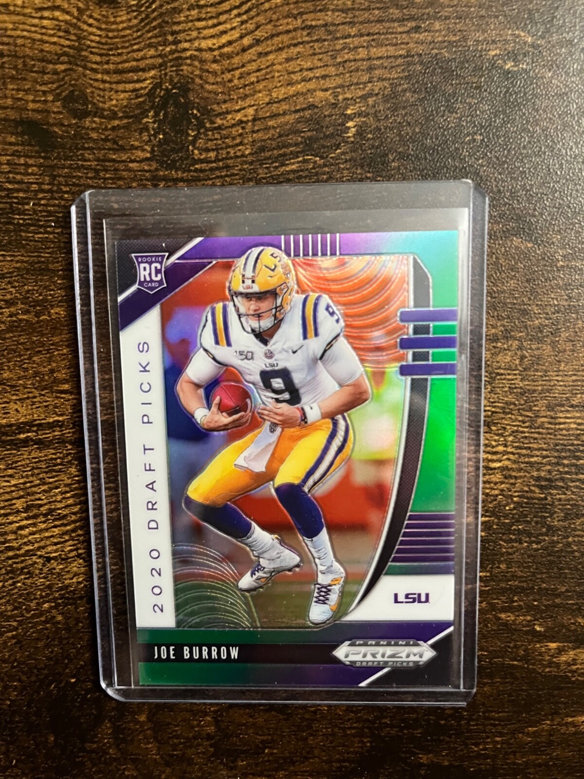 2020 Panini Prizm Draft Picks Rookies Purple & Green 028/199 Joe Burrow Rookie