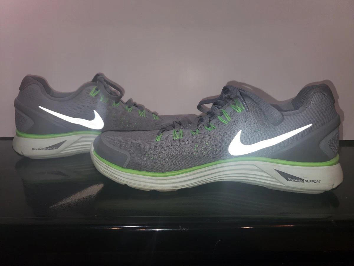 Nike Lunarlon Dynamic Support Youth Running Shoes 6Y Gray Green 525368-005 eBay