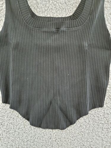 Cotton Citizen Ibiza Ribbed Square Neckline Tank Top Women's L Jet Black Solid~ - Picture 3 of 12