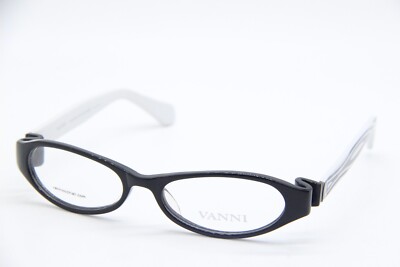 NEW VANNI V8251 A01 BLACK WHITE AUTHENTIC EYEGLASSES FRAMES 50-16