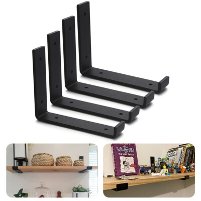 4 Heavy Duty Black Iron 6''x7'' Countertop Support Brackets Mantel Shelf L Corbel