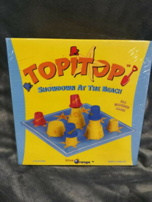 Topitop Showdown at the Beach Wooden Game - Blue Orange 2004 COMPLETE
