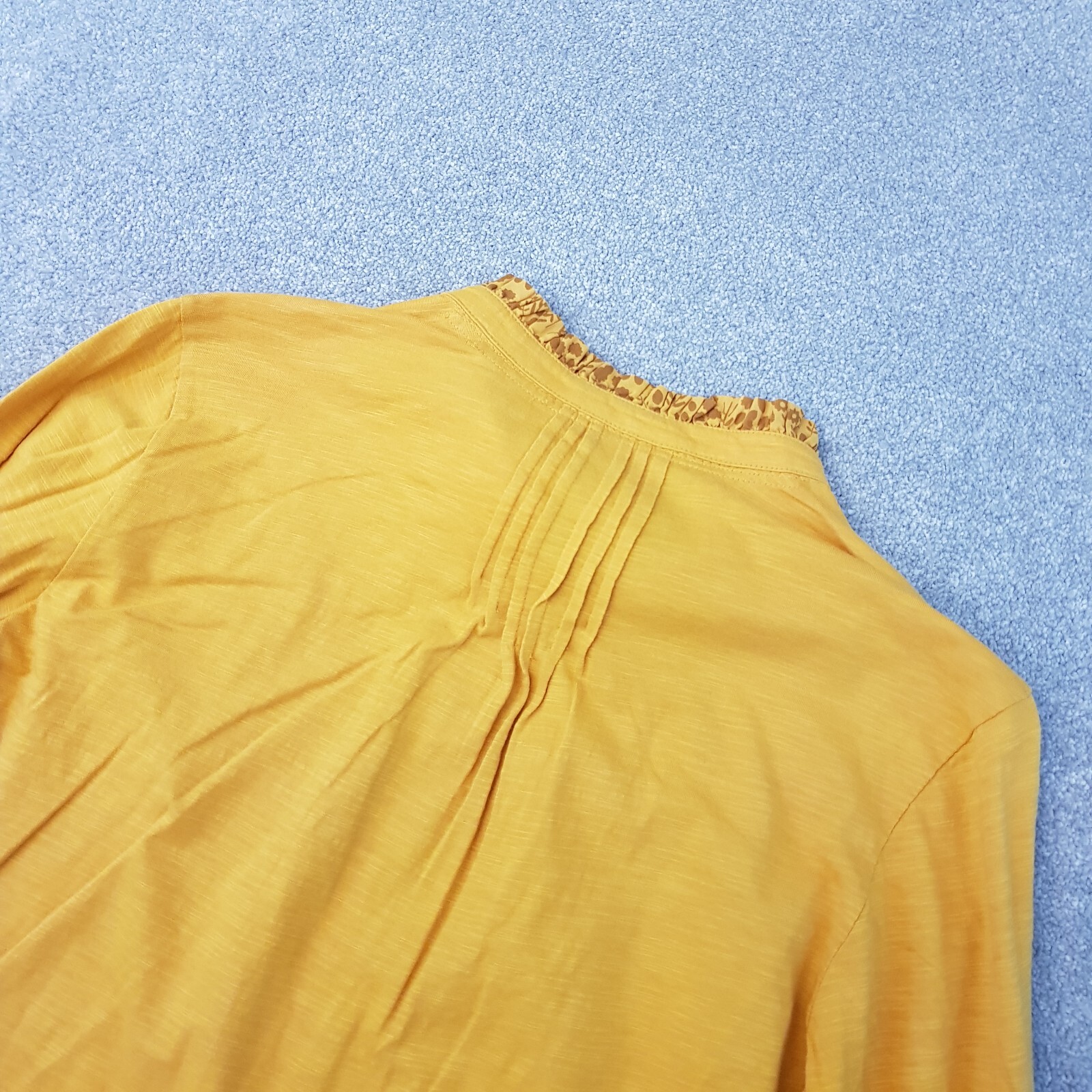 White Stuff Womens Shirt 10 Yellow Mustard Long Sleeve Top Blouse