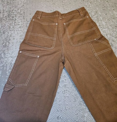 Steve Madden Women’s Wide Leg High Rise Demin Brown Pants Women's Small - 第 2/15 張圖片