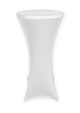 Stretch Husse Tisch Stehtischhusse weiß für Bistrotische Ø 60-65 cm x 110-120 cm