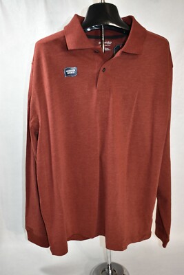St. John's Bay Shirt Polo Size Large Brick Heather Long Sleeve Men's 