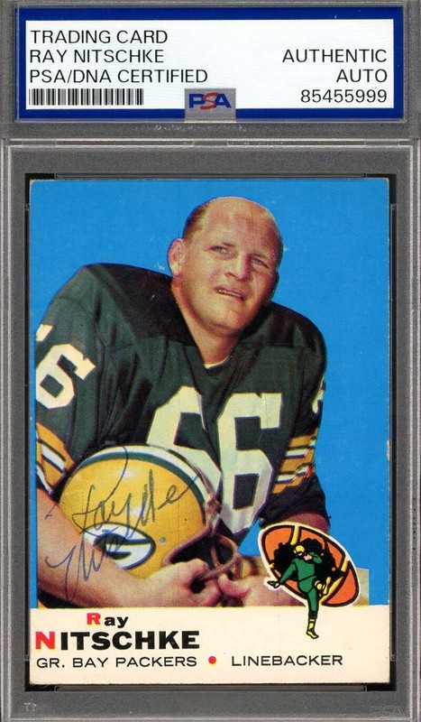 Ray Nitschke PSA DNA Vintage Signed 1969 Topps Autographed