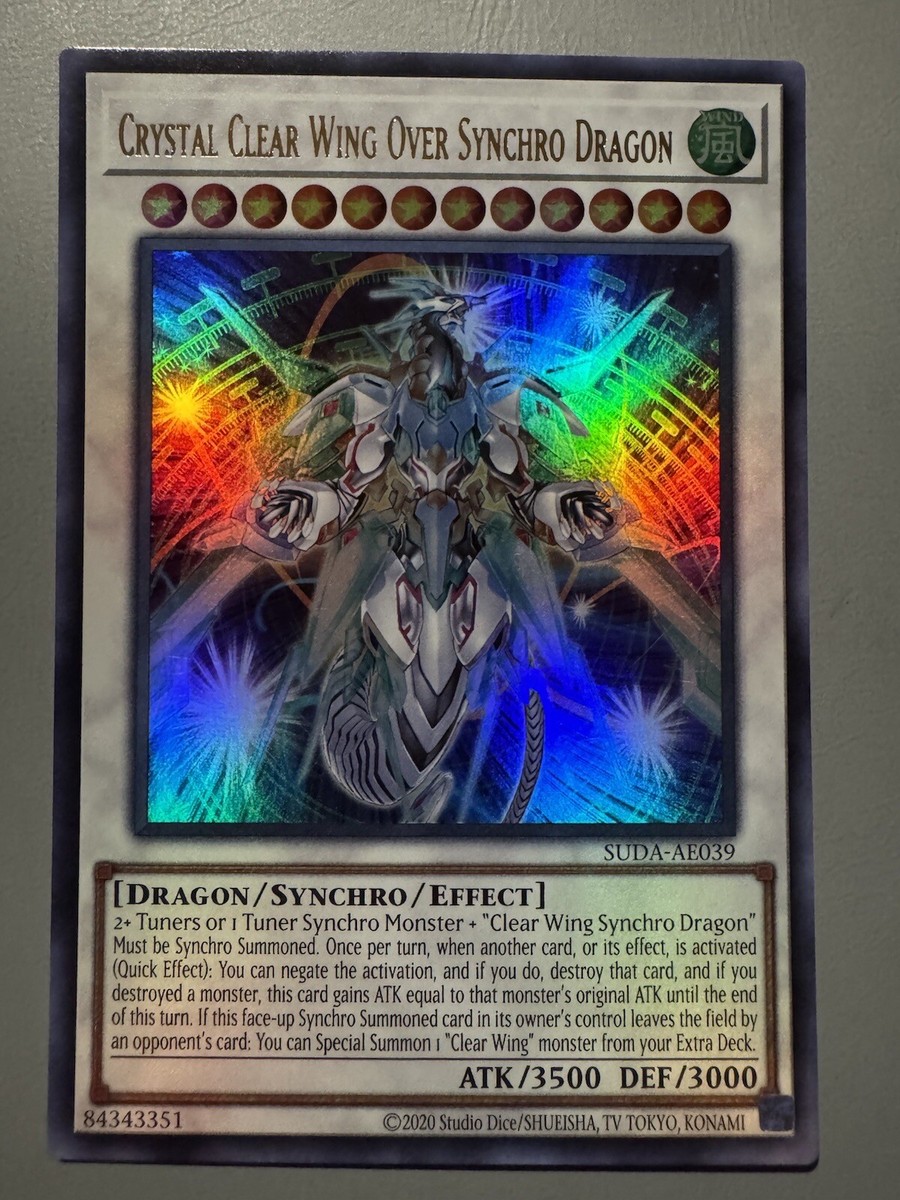 YUGIOH CRYSTAL CLEAR WING OVER SYNCHRO DRAGON ASIA ENGLISH SUDA ULTRA RARE YUGIOH CRYSTAL CLEAR WING OVER SYNCHRO DRAGON ASIA ENGLISH SUDA ULTRA RARE