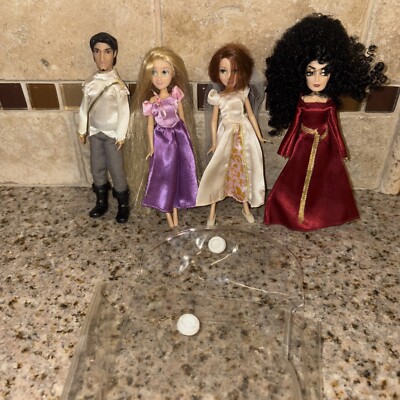 Disney Store Tangled Ever After Mini Doll Set 5.5'' Mother Gothel Flynn RARE #W93