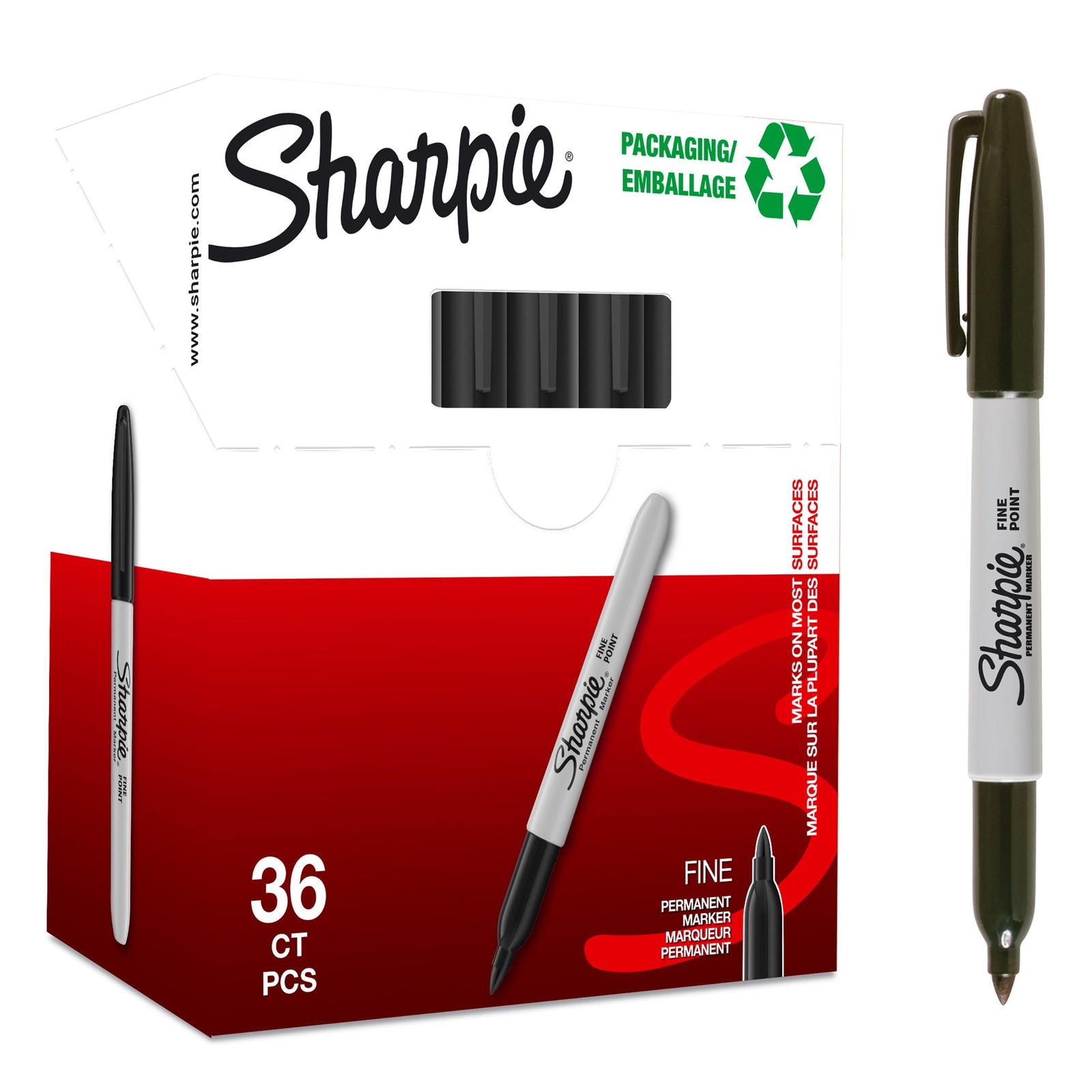 Sharpie Marker Fine Black PK36 3026980250409 eBay