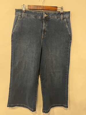 WOMENS JEANS SIZE 14 WIDE LEG CROP ON TREND FASHION STYLE CO MACYS