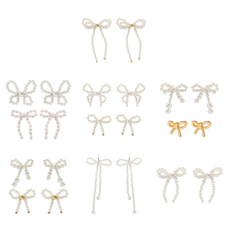 Bowknot Earrings Elegant Stud Earrings for Women Daily Wear Fashion Jewelry