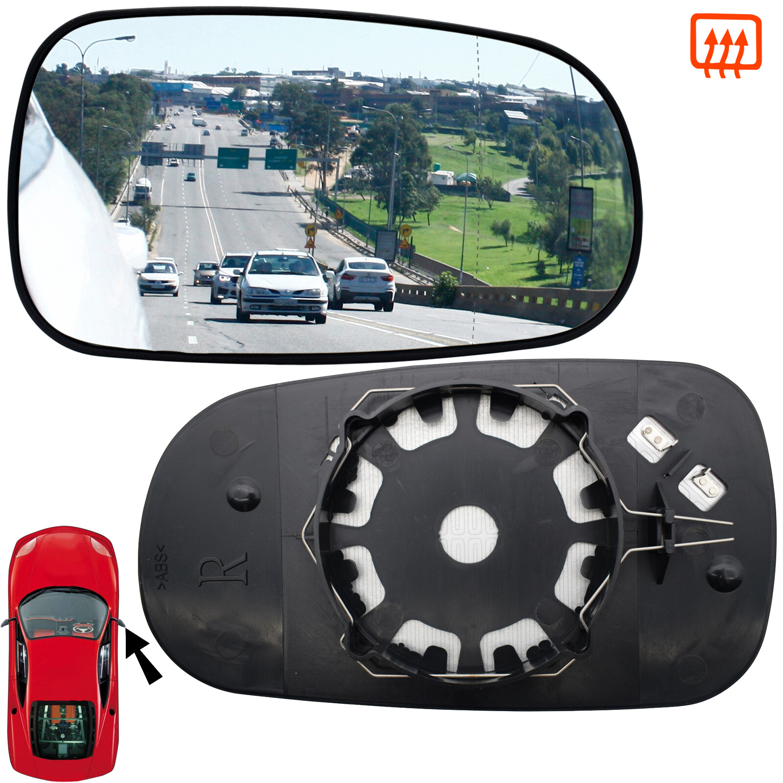 For Saab 95 93 93 20032008 Right Hand Driver Side Wing Mirror Glass