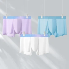 Men's Cool Ice Silk Boxer Shorts Antibacterial Breathable Quick Drying Underwear