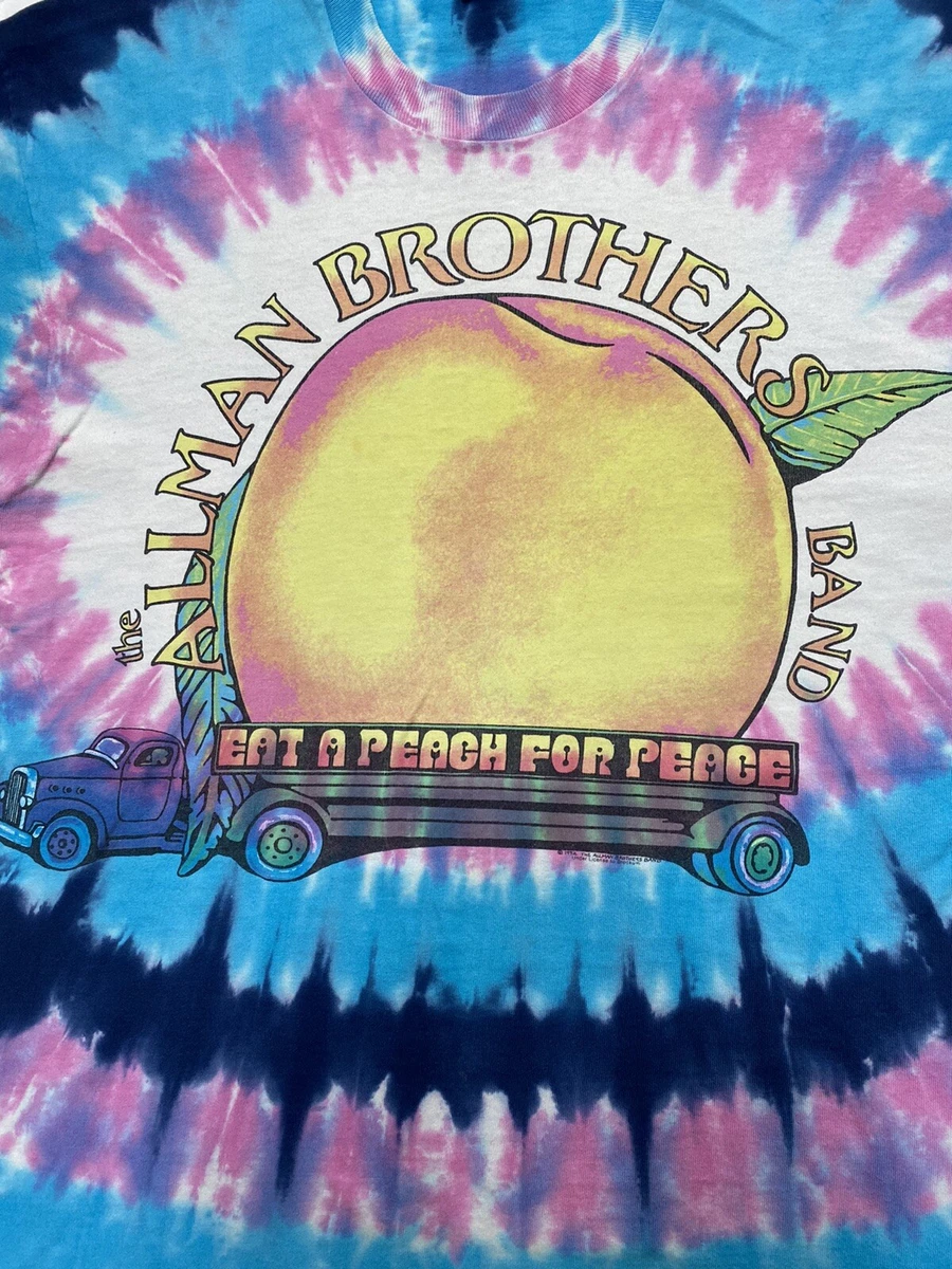 Vintage Allman Brothers Band Tour T Shirt 90s liquid blue size XL tie dye  Rare