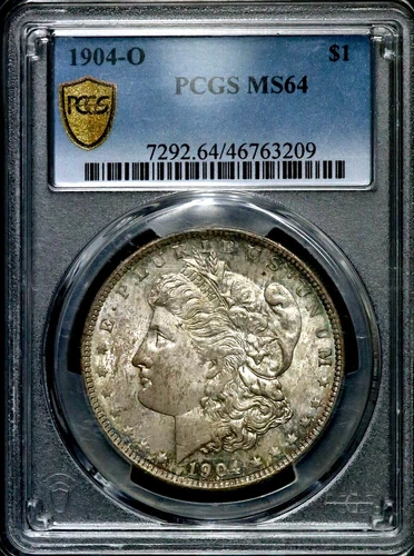 1904-O $1 Morgan Silver One Dollar PCGS MS64 Colorful Album Toning Obv/Rev CC373