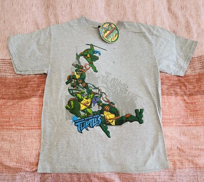Teenage Mutant Ninja Turtles Gray Boys Short Sleeve T-Shirt Size L - Main Image