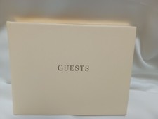 Vintage Paryrus Guest Book Wedding Anniversary Baby Shower Birthday Tan Gold 