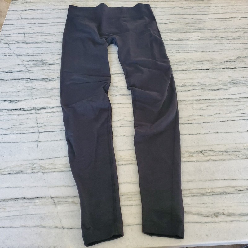 Ivivva by Lululemon Girls Full Length Charcoal Grey Ribbed Leggings Size 14