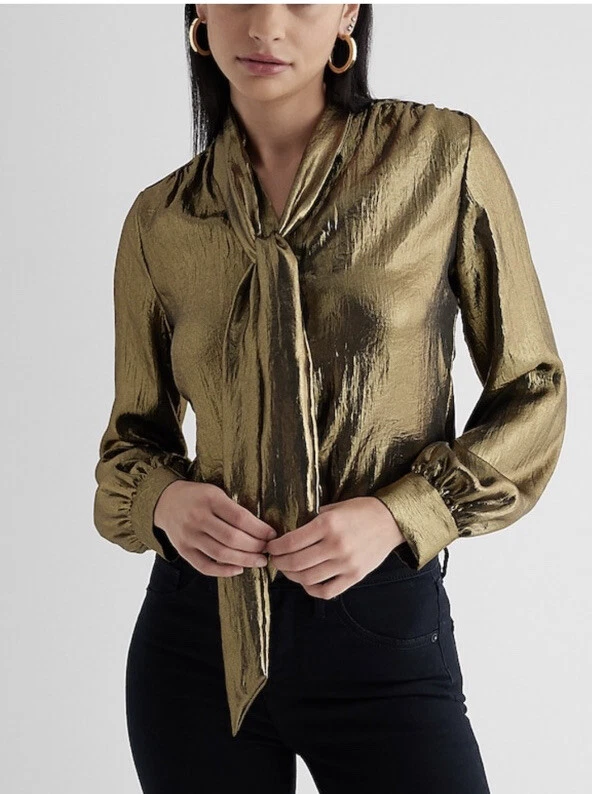 metallic gold shirt womens