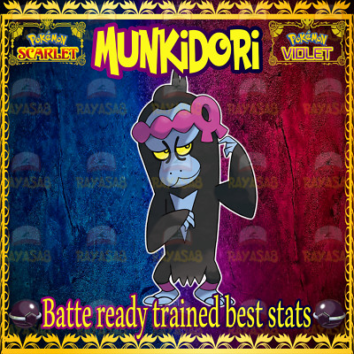 Pokemon Scarlet & Violet  Munkidori  Legendary Batte Ready Trained Best Stats