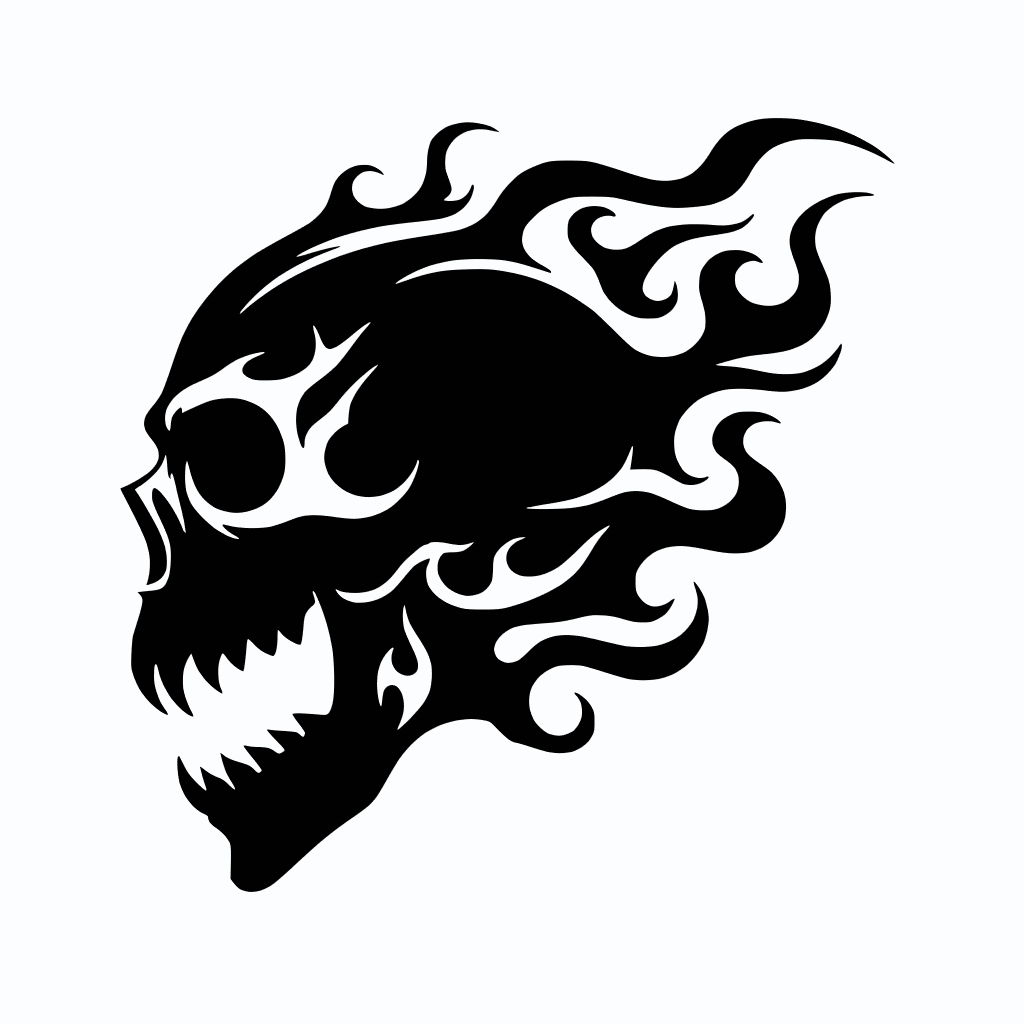 Fire Flaming Skull Die Cut Vinyl Sticker Decal Left Right or Pair