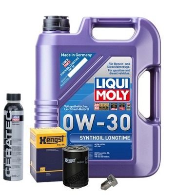 Motoröl 0W30 LIQUI MOLY 5L+HENGST Ölfilter+Cera Tec+Ölablassschraube