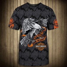 Harley⭐Davidson Motorrad Motor⭐Motorrad Motiv Streetwear T-Shirt Sports Kurzarm-