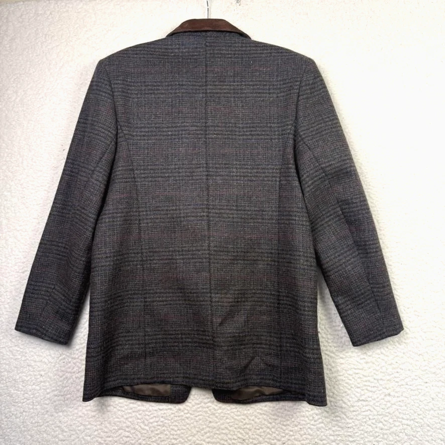 Blazer Express Vintage Mujer Grande Lana Gamuza Cuello Chaqueta Ecuestre Años 90 Foto 2 de 4